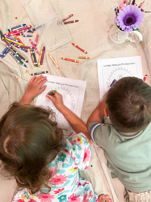 Under Mary's Protection Coloring Page