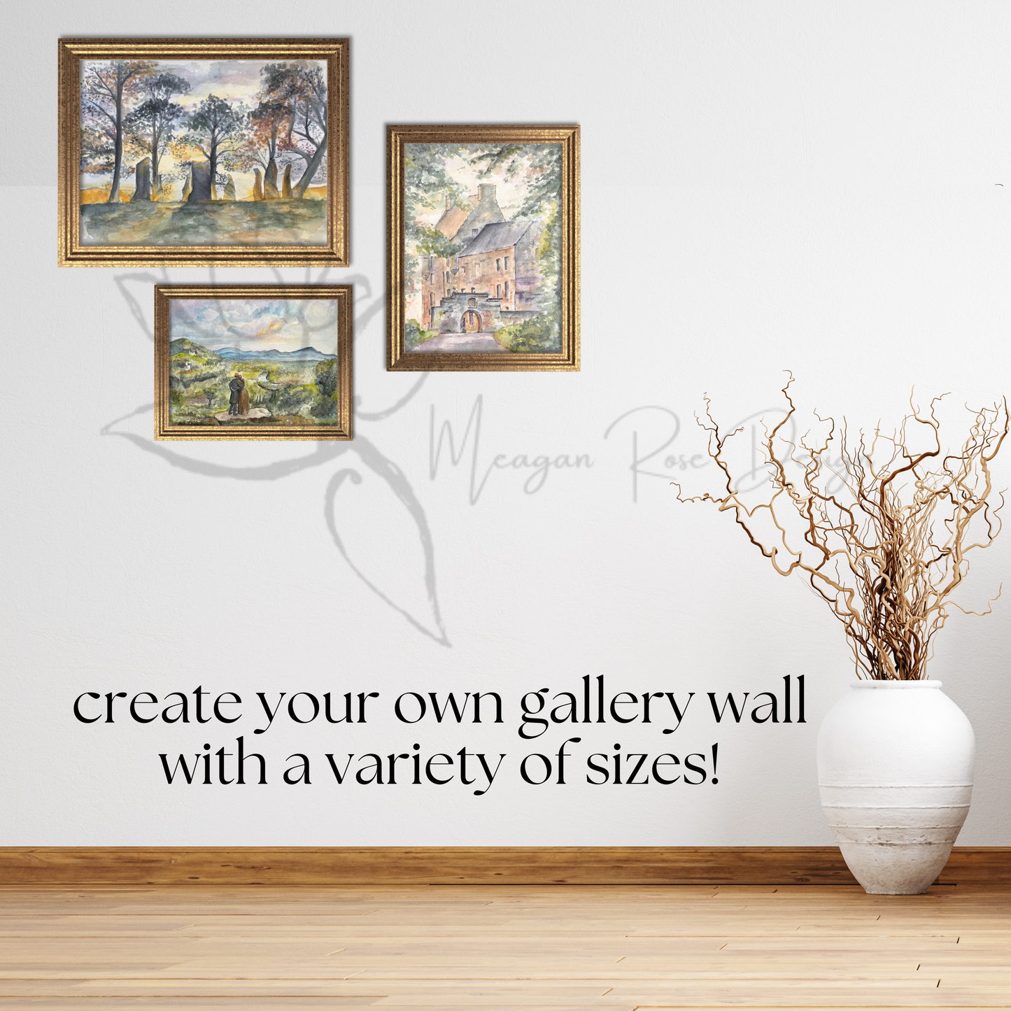 Outlander Watercolor Prints | Digital Downloads | Lallybroch, Craigh na Dun, and Discovering Fraser's Ridge