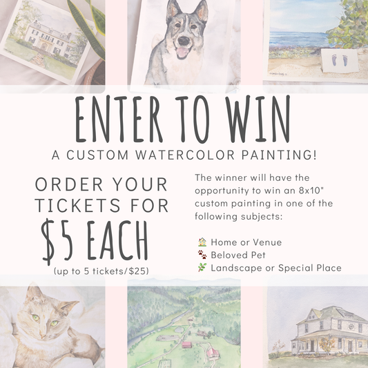 Custom Watercolor Raffle — Win an 8x10" Original Artwork! ($200 Value)