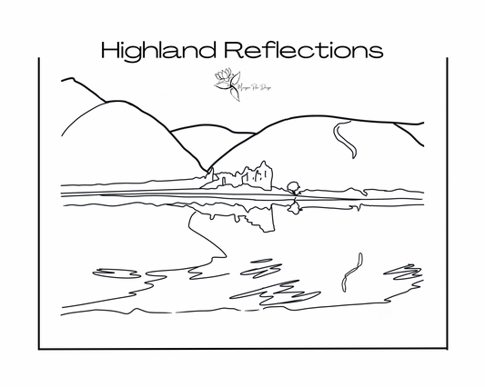 Highland Reflections Coloring Page