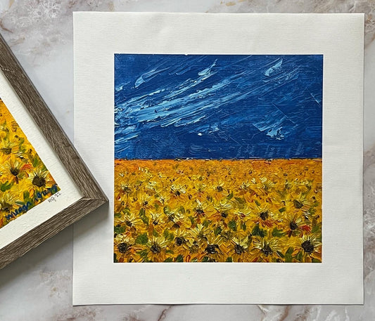 Vibrant Sunflower Art Print - Meagan Rose Design