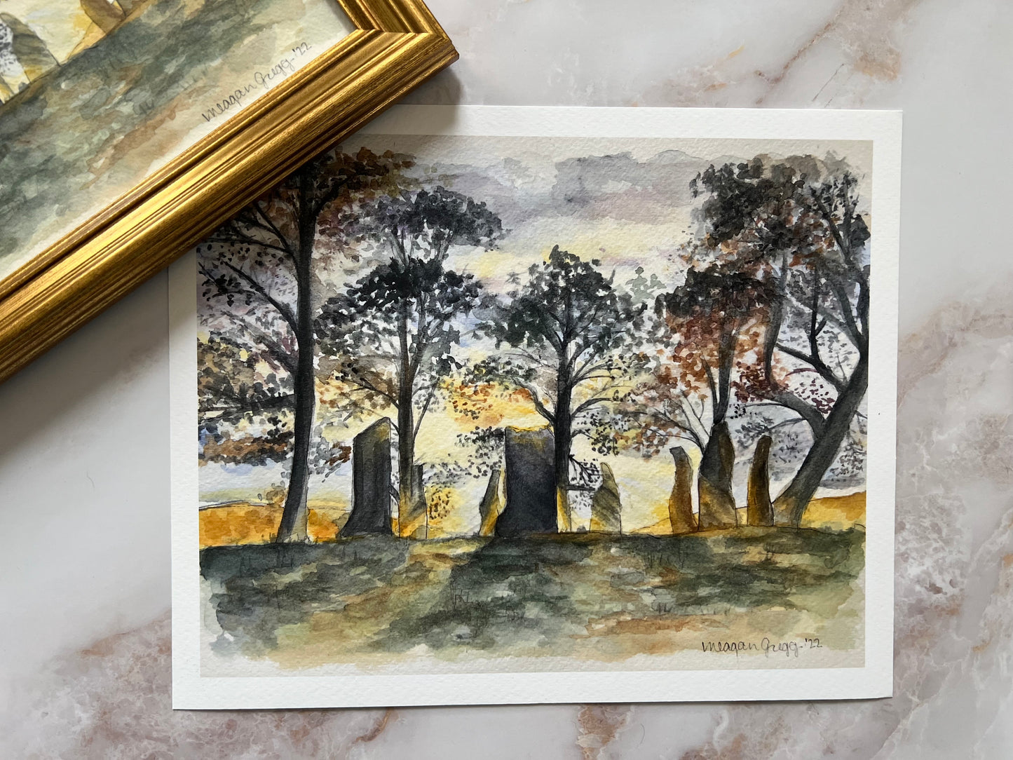 Craigh na Dun Standing Stones (watercolor print)