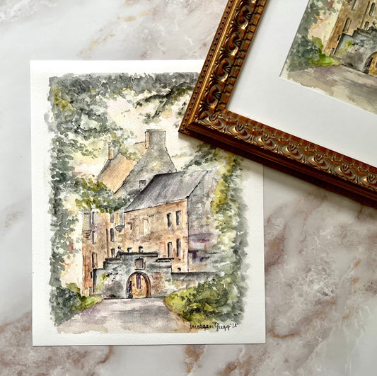 Lallybroch (Midhope Castle) Watercolor Print