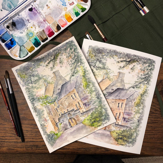Lallybroch (Midhope Castle) Watercolor Print