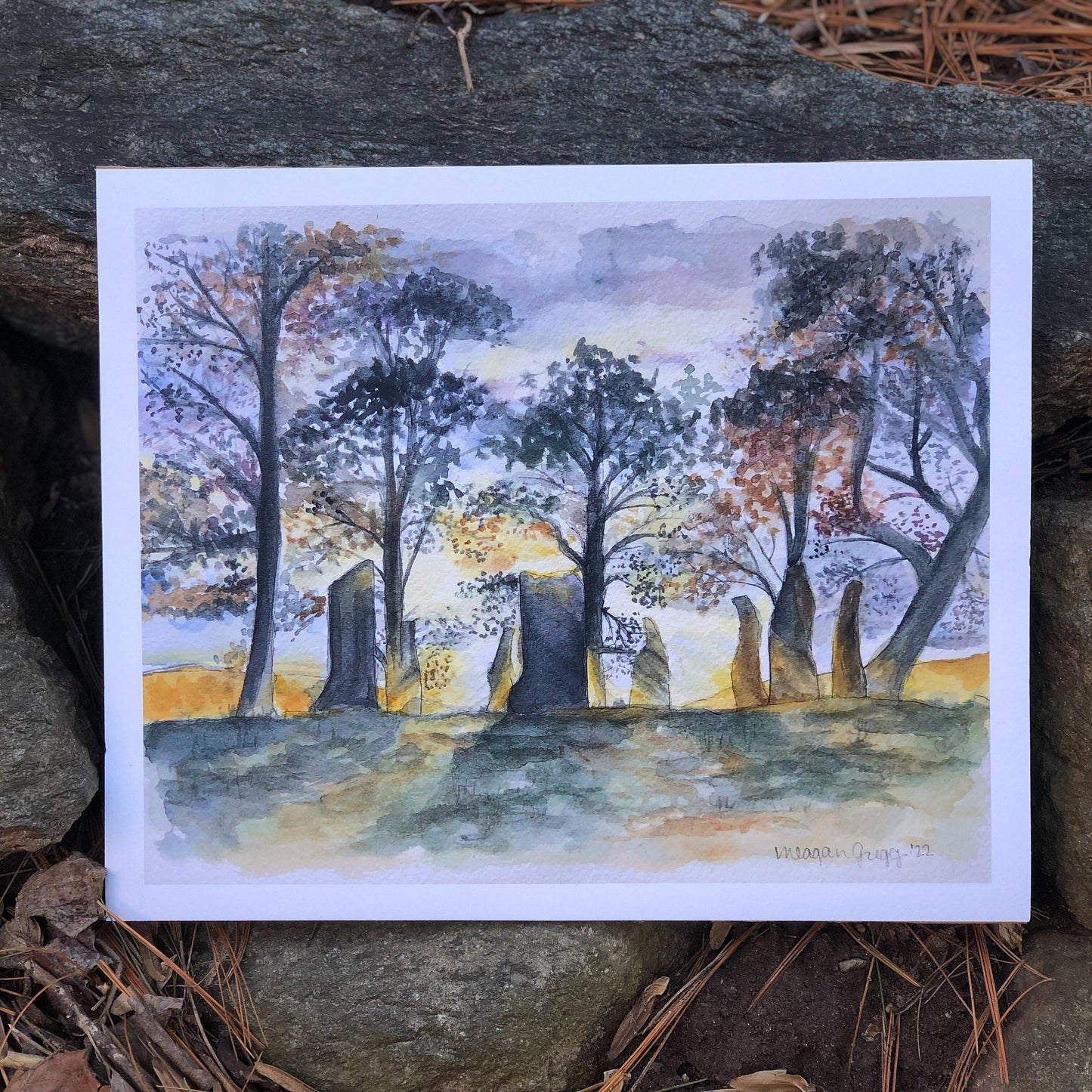 Craigh na Dun Standing Stones (watercolor print)